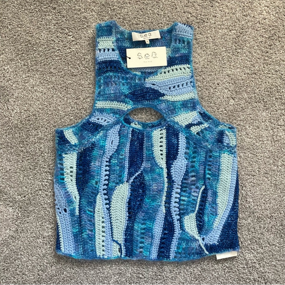 Sea New York Blue Patterned Midi Skirt - Picture 2 of 13